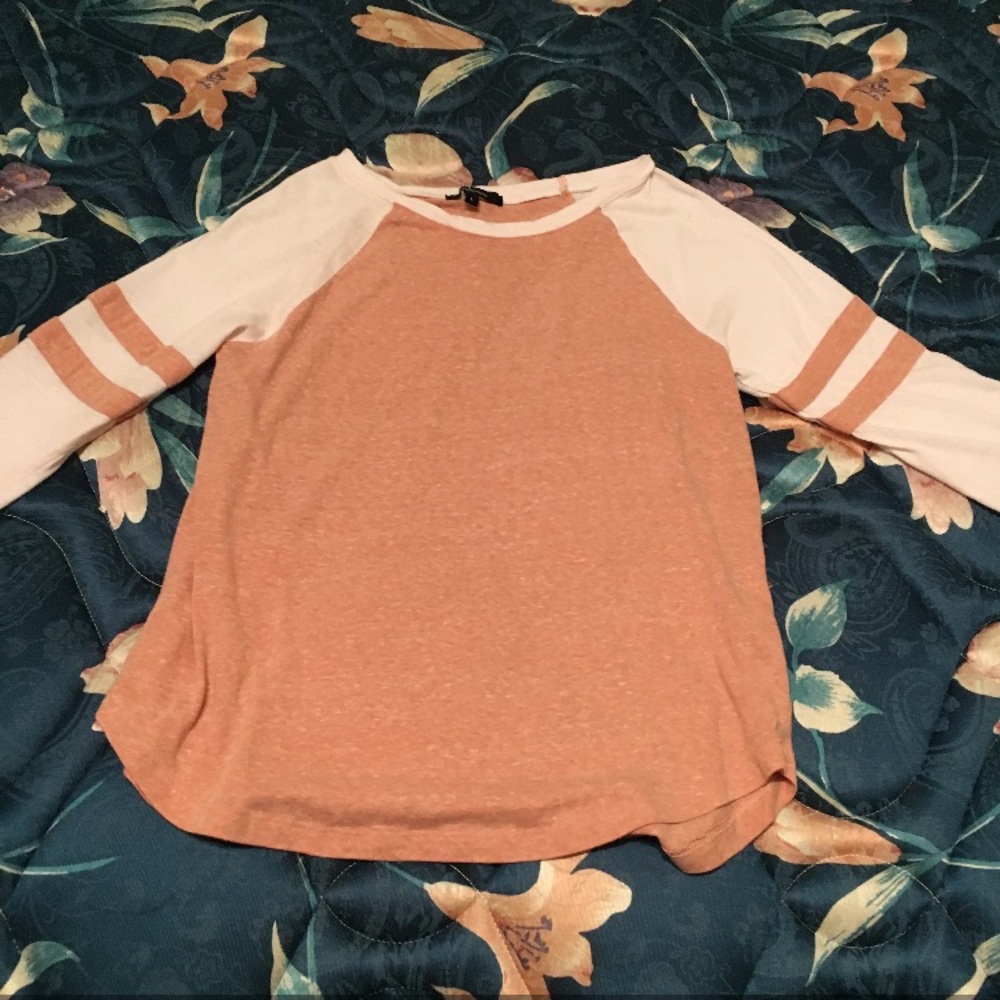 Pink and White Striped Mid Sleeve Shirt